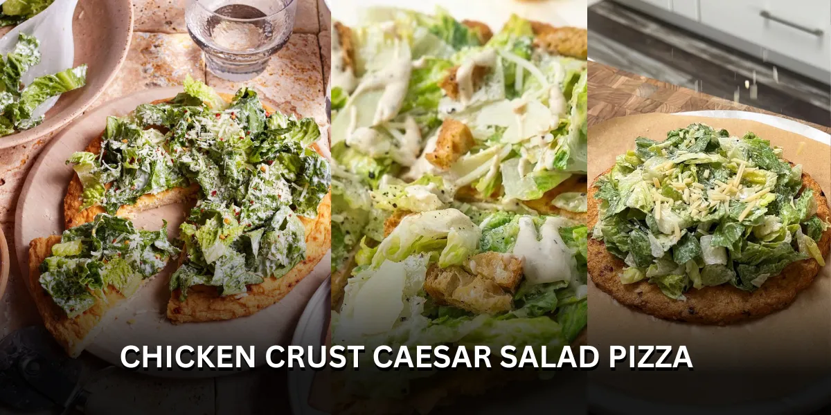 chicken crust caesar salad pizza